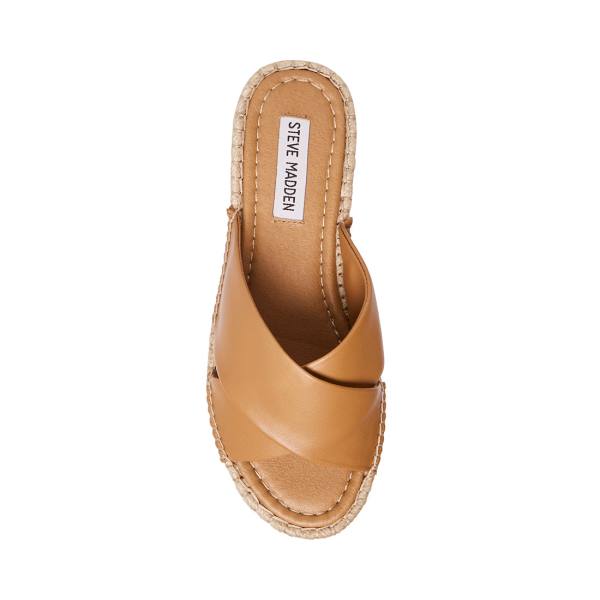 σανδαλια γυναικεια Steve Madden Brienna Tan δερματινα καφε | SM-538HI