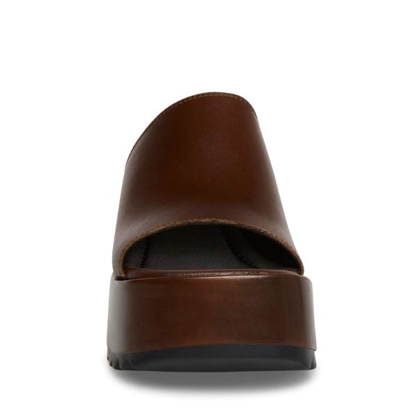 σανδαλια γυναικεια Steve Madden Pepe30 Cognac δερματινα καφε | SM-968FE