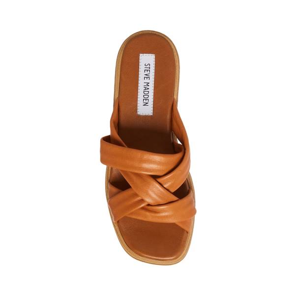 σανδαλια γυναικεια Steve Madden Salita Tan δερματινα καφε | SM-397GM