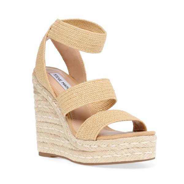 σανδαλια γυναικεια Steve Madden Shimmy Natural Raffia Μπεζ | SM-394IZ