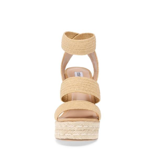 σανδαλια γυναικεια Steve Madden Shimmy Natural Raffia Μπεζ | SM-394IZ