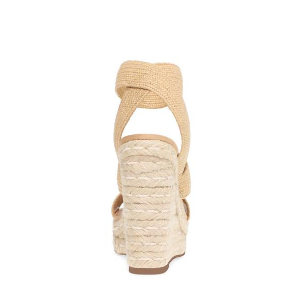 σανδαλια γυναικεια Steve Madden Shimmy Natural Raffia Μπεζ | SM-394IZ