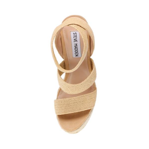 σανδαλια γυναικεια Steve Madden Shimmy Natural Raffia Μπεζ | SM-394IZ