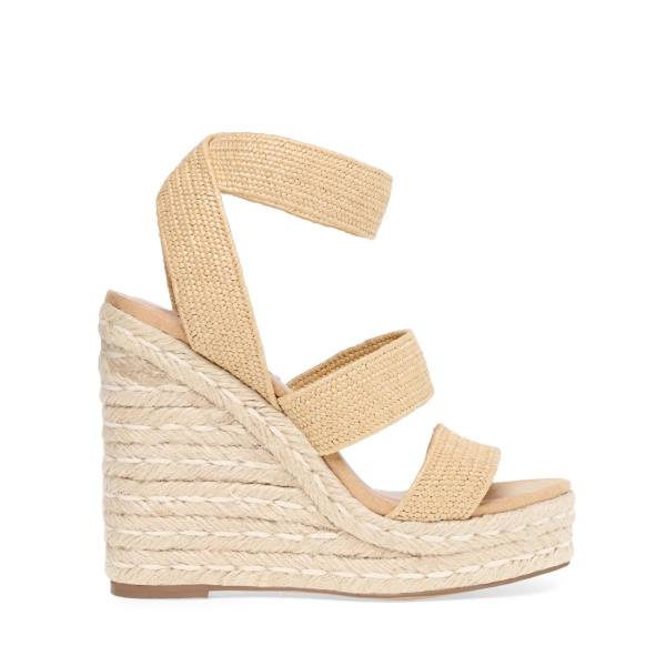 σανδαλια γυναικεια Steve Madden Shimmy Natural Raffia Μπεζ | SM-394IZ