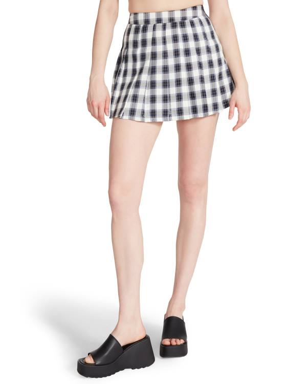 φουστεσ γυναικεια Steve Madden Plaid Pleated Mini σκουρο μπλε | SM-326WY