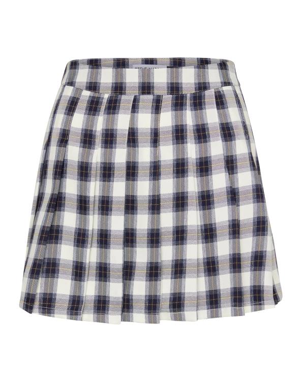 φουστεσ γυναικεια Steve Madden Plaid Pleated Mini σκουρο μπλε | SM-326WY