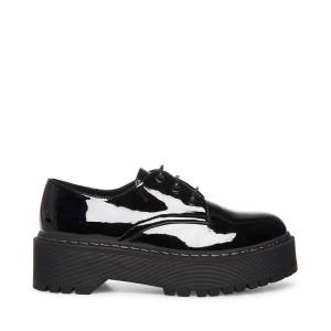 Loafers γυναικεια Steve Madden Brenton λουστρινι μαυρα | SM-162DH