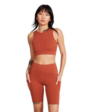 Αριστος γυναικεια Steve Madden Cropped Active Tank καφε | SM-174LU