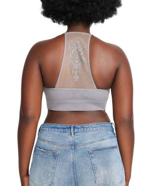 Αριστος γυναικεια Steve Madden The Ella Mesh Bralette Plus γκρι | SM-816IV