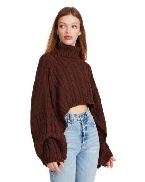 Αριστος γυναικεια Steve Madden πουλοβερ Poncho καφε | SM-792KG