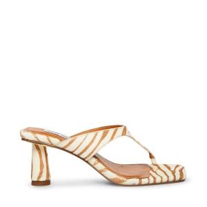 Τακούνια γυναικεια Steve Madden Alexina Tan Pony Heel καφε ασπρα | SM-072TC