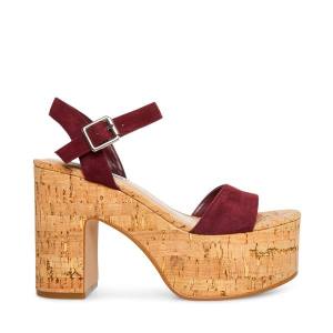 Τακούνια γυναικεια Steve Madden Amarissa Burgundy σουετ Heel μπορντο | SM-713EV