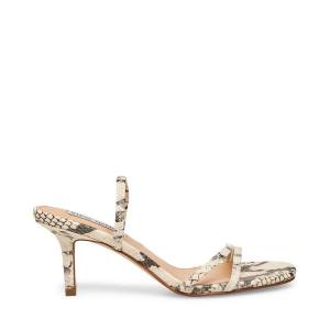 Τακούνια γυναικεια Steve Madden Loft Snake Heel Μπεζ Snakeskin | SM-259LU