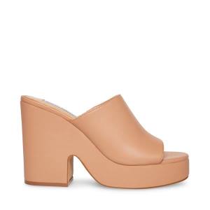 Τακούνια γυναικεια Steve Madden Sally Tan Heel σκούρο καφε | SM-358GO