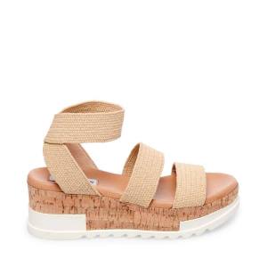 σανδαλια γυναικεια Steve Madden Bandi Natural Raffia Μπεζ | SM-952WM