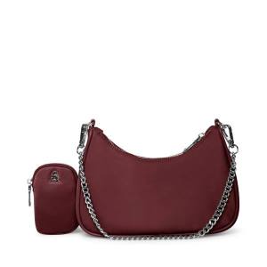 τσάντεσ ώμου γυναικεια Steve Madden Bvital Burgundy μπορντο | SM-756CF