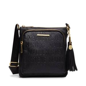 τσάντεσ ώμου γυναικεια Steve Madden Logo Crossbody μαυρα | SM-049LT