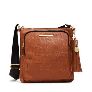 τσάντεσ ώμου γυναικεια Steve Madden Logo Crossbody Cognac καφε | SM-801AM